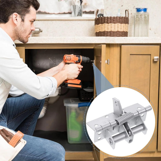 3-in-1 Automatic Door Closer Hinge Lock ? Self-Closing Door Closer with Built-in Lock & Stopper, Easy Installation for Home, Office & Bathroom Doors